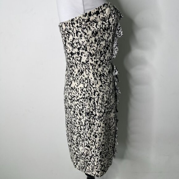 Cynthia Steffe Women's Black White Ruffle Mini Strapless Dress Size 2 - Picture 11 of 16